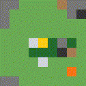 Replay of a measured Craftax code-policy rollout rendered by the GameBench gold engine